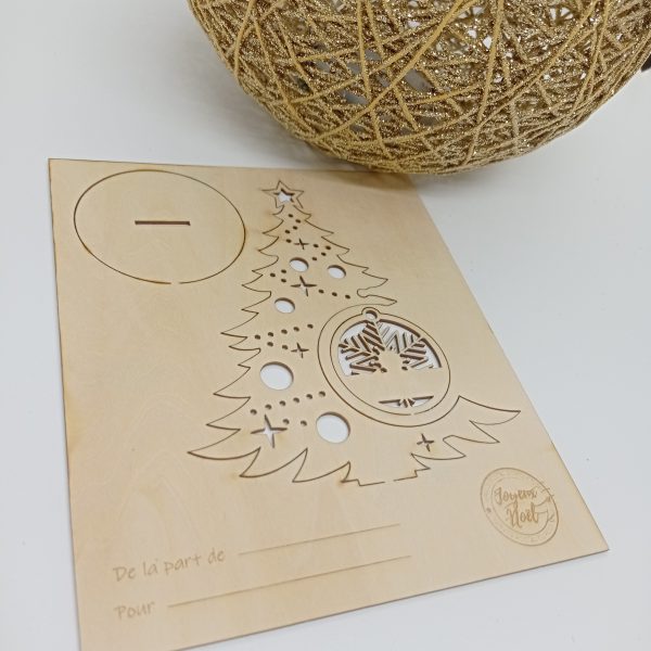 Carte postale sapin de noël à découper et monter