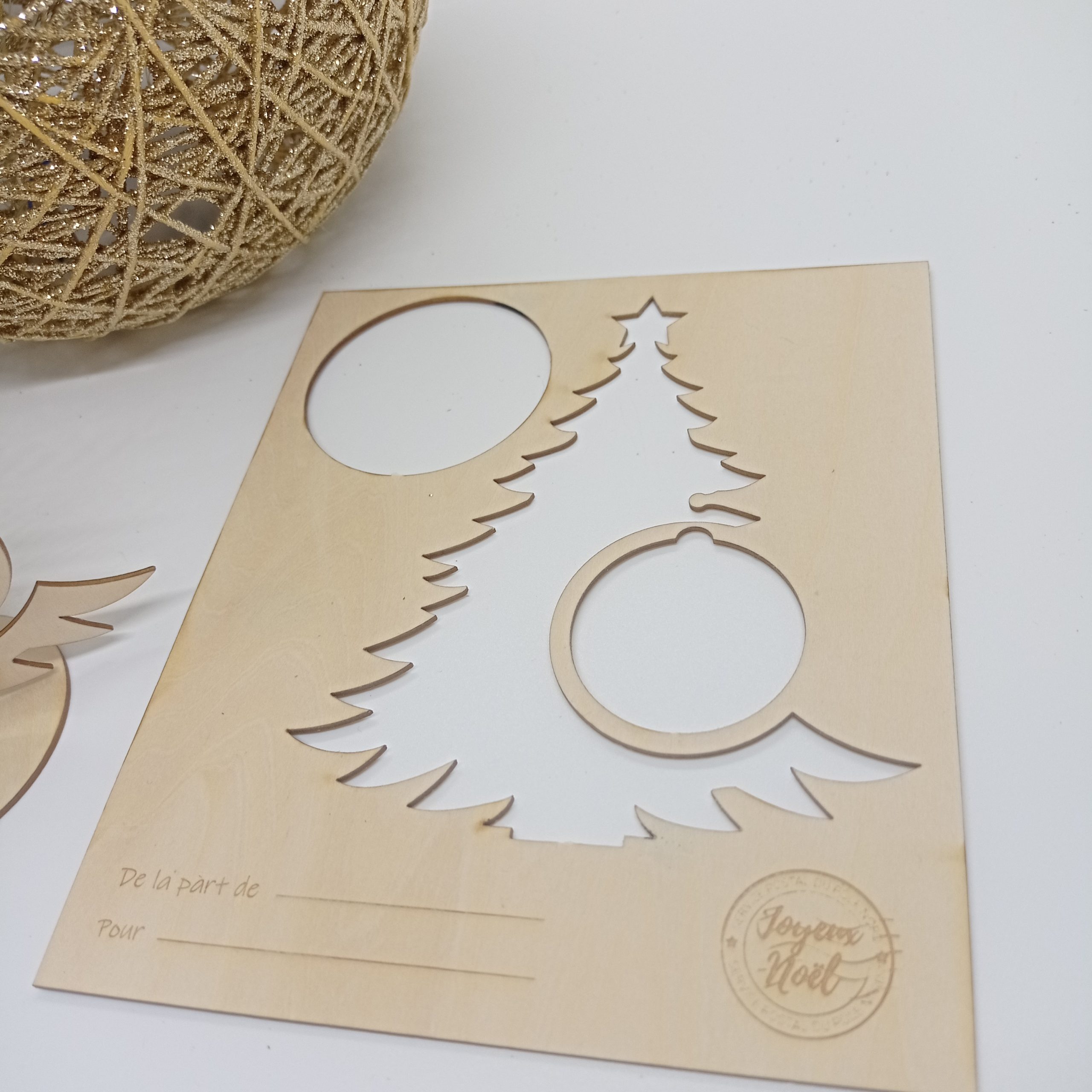 Carte postale sapin de noël à découper et monter