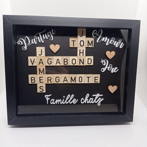 Cadre famille en scrabble