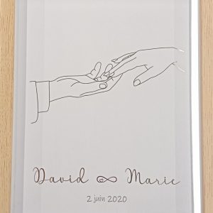 Cadre "mains qui se frôlent"