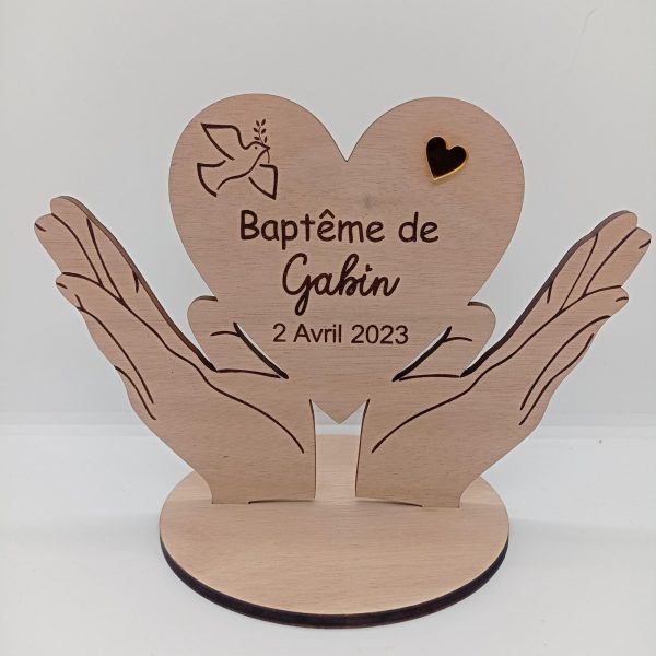 Souvenir de Baptême "mains" sur socle – Image 2