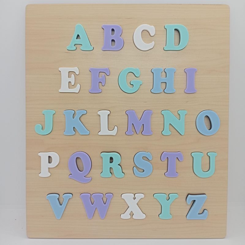 Abécédaire en bois et acrylique bleu – Image 3